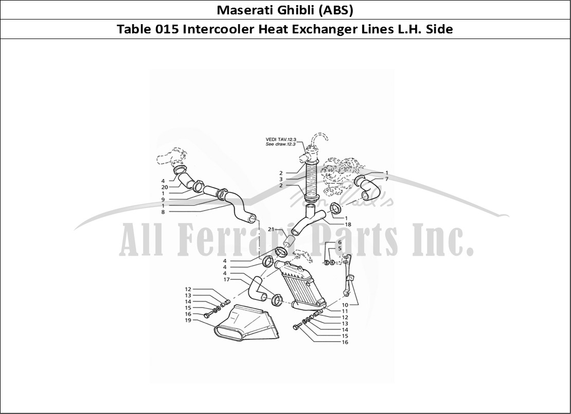 Ferrari Parts Maserati Ghibli 2.8 (ABS) Page 015 Heat Exchanger Pipes L.H.