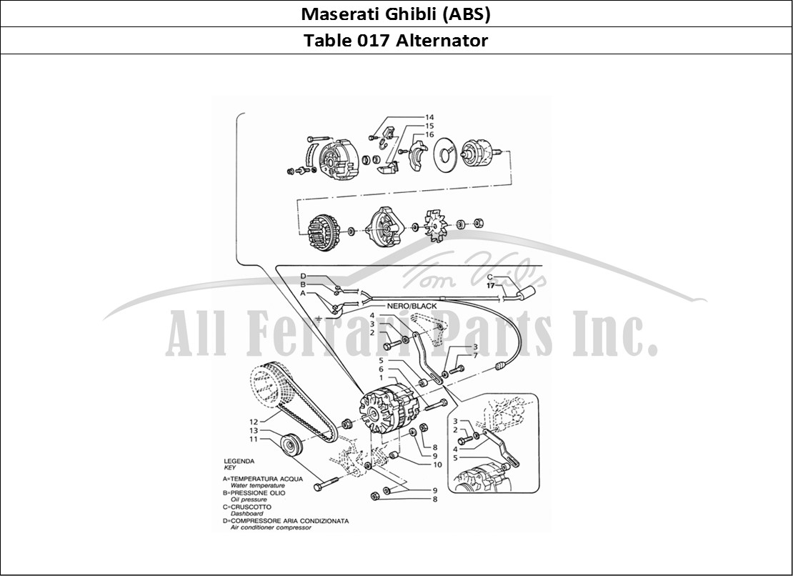 Ferrari Parts Maserati Ghibli 2.8 (ABS) Page 017 Delco Alternator