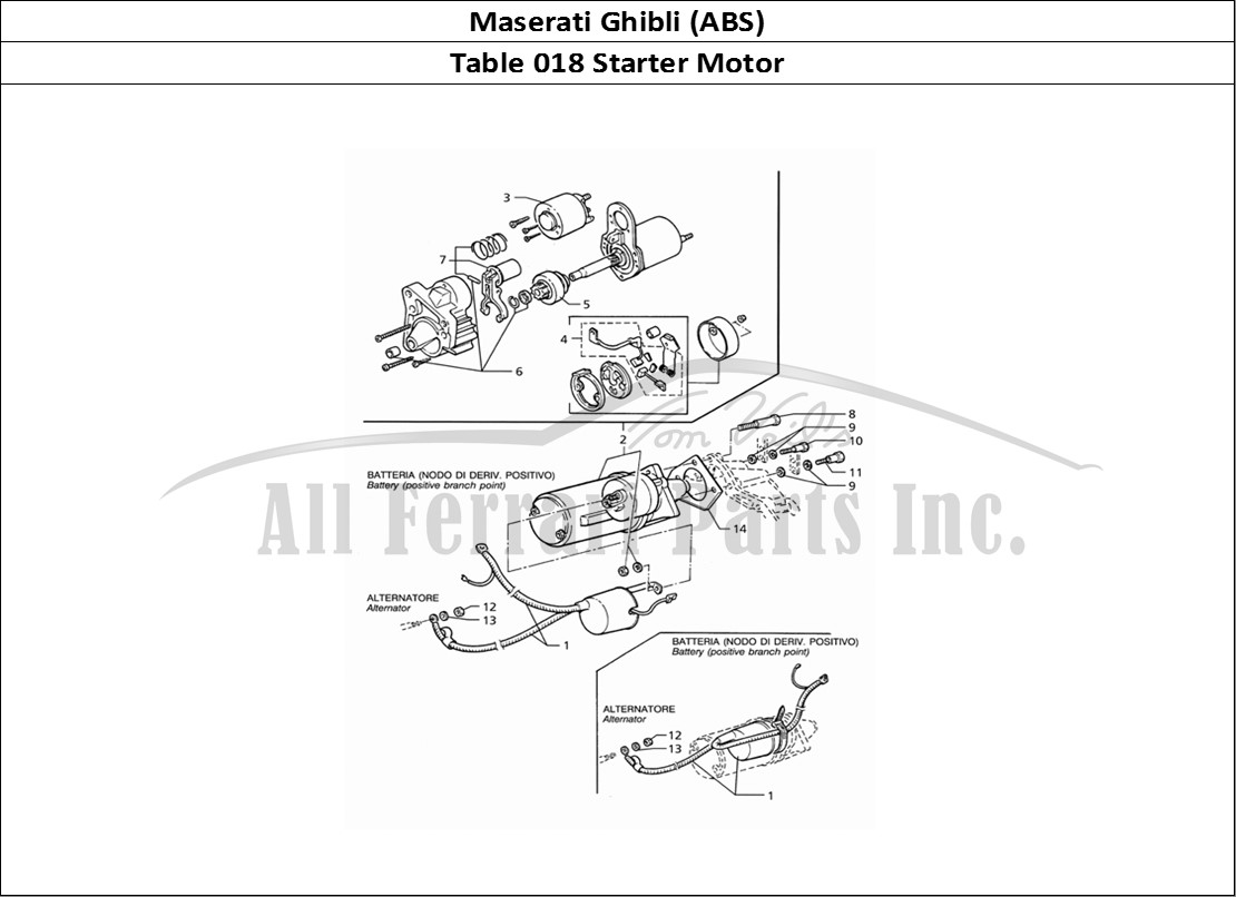 Ferrari Parts Maserati Ghibli 2.8 (ABS) Page 018 Starting Motor