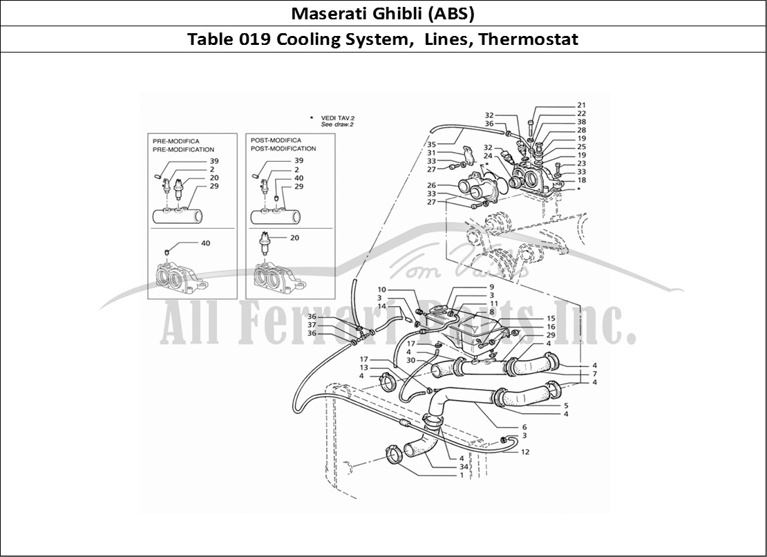 Ferrari Parts Maserati Ghibli 2.8 (ABS) Page 019 Engine Cooling Pipes and