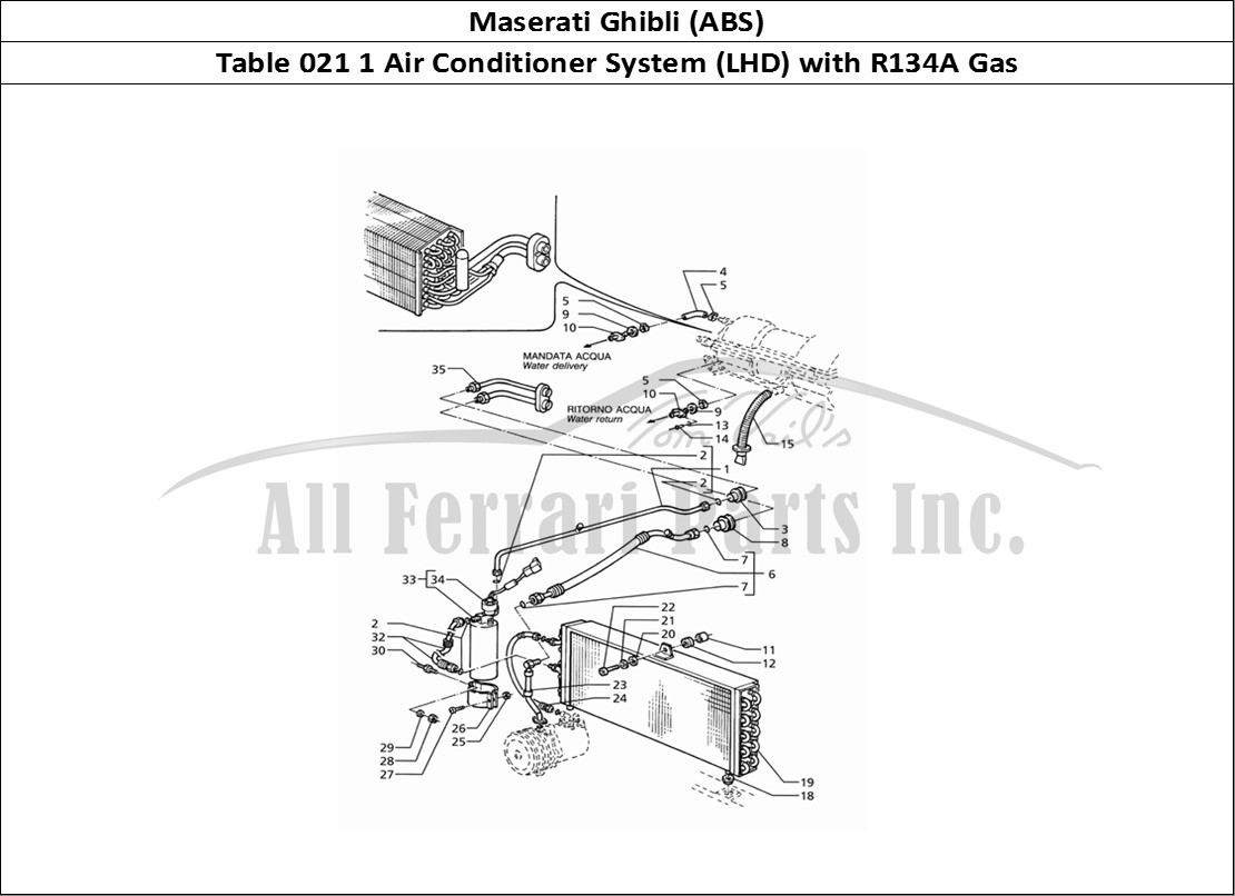 Ferrari Parts Maserati Ghibli 2.8 (ABS) Page 021 Air Conditioning System (