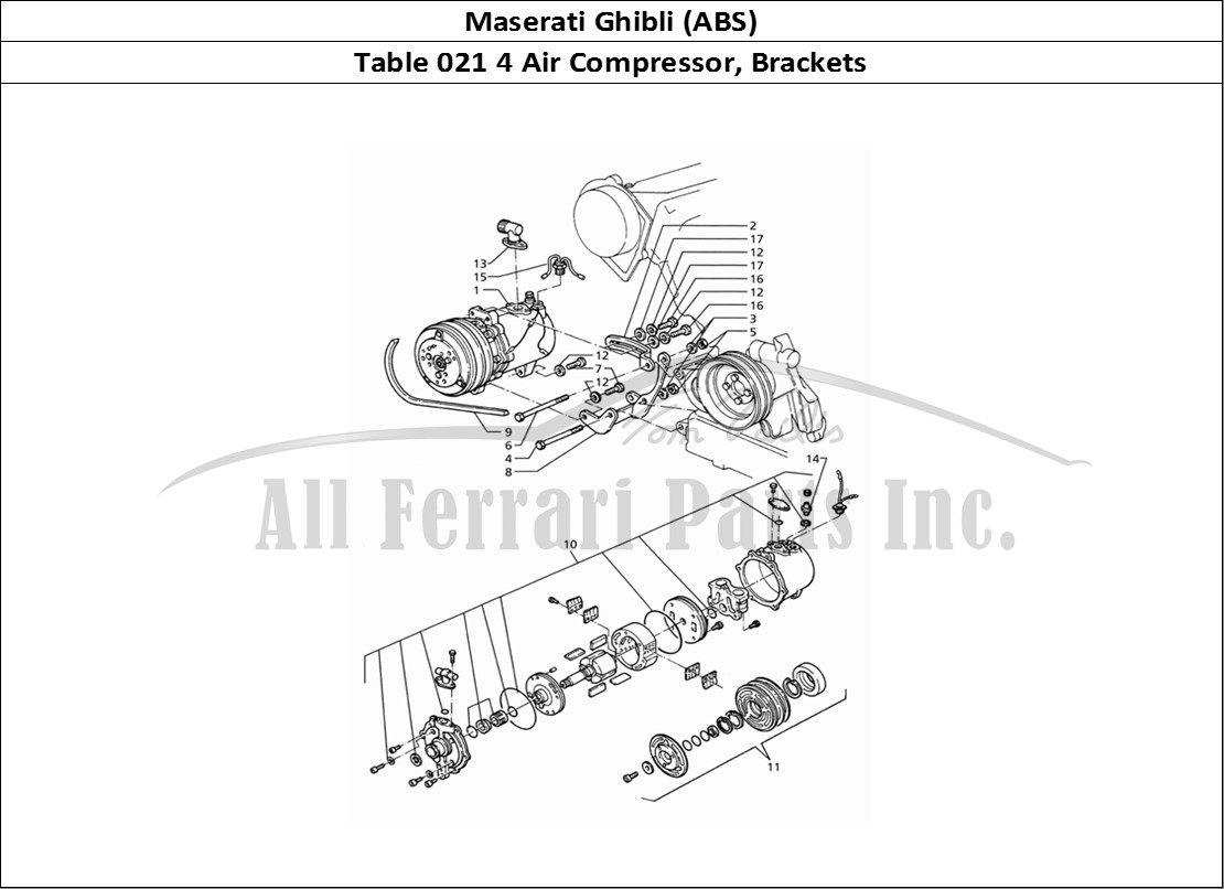 Ferrari Parts Maserati Ghibli 2.8 (ABS) Page 021 Air Compressor and Bracke