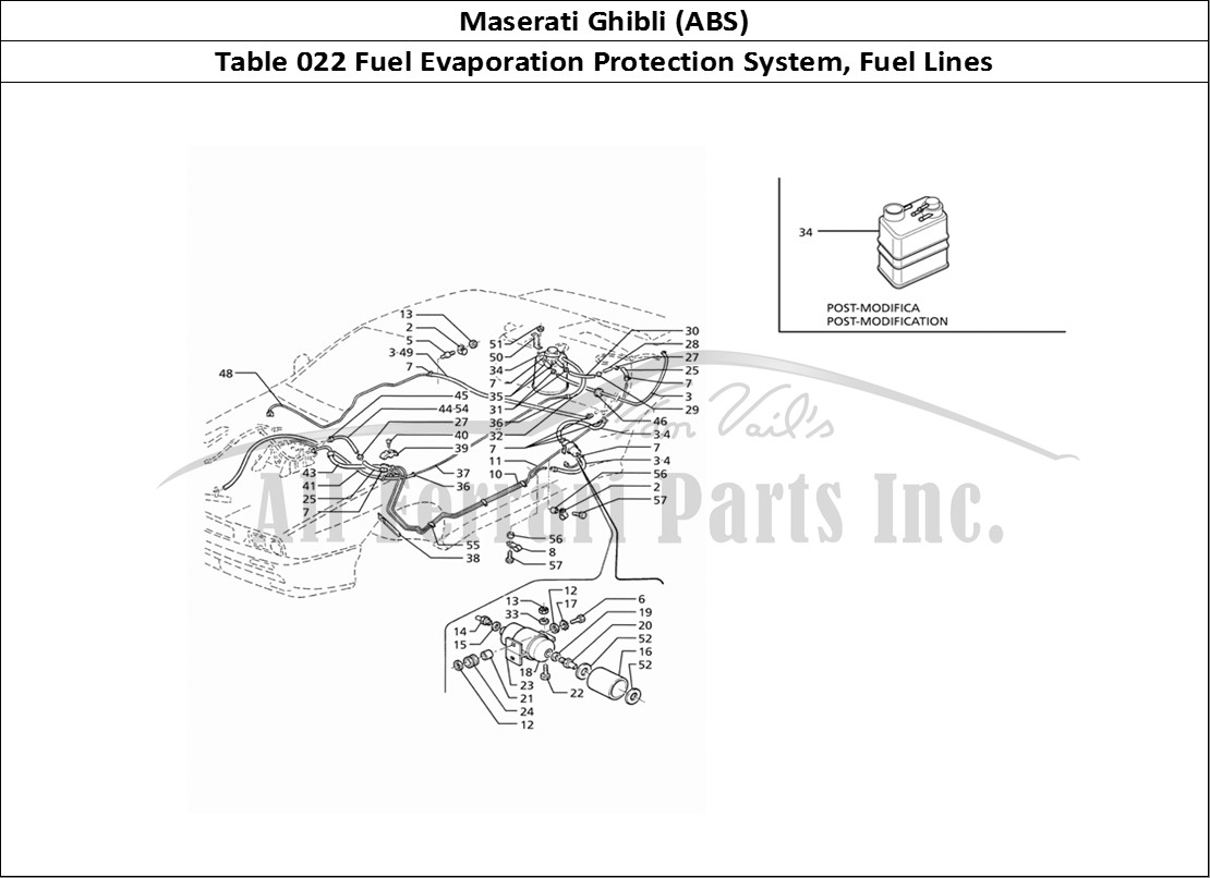 Ferrari Parts Maserati Ghibli 2.8 (ABS) Page 022 Evaporation Vapours Recov