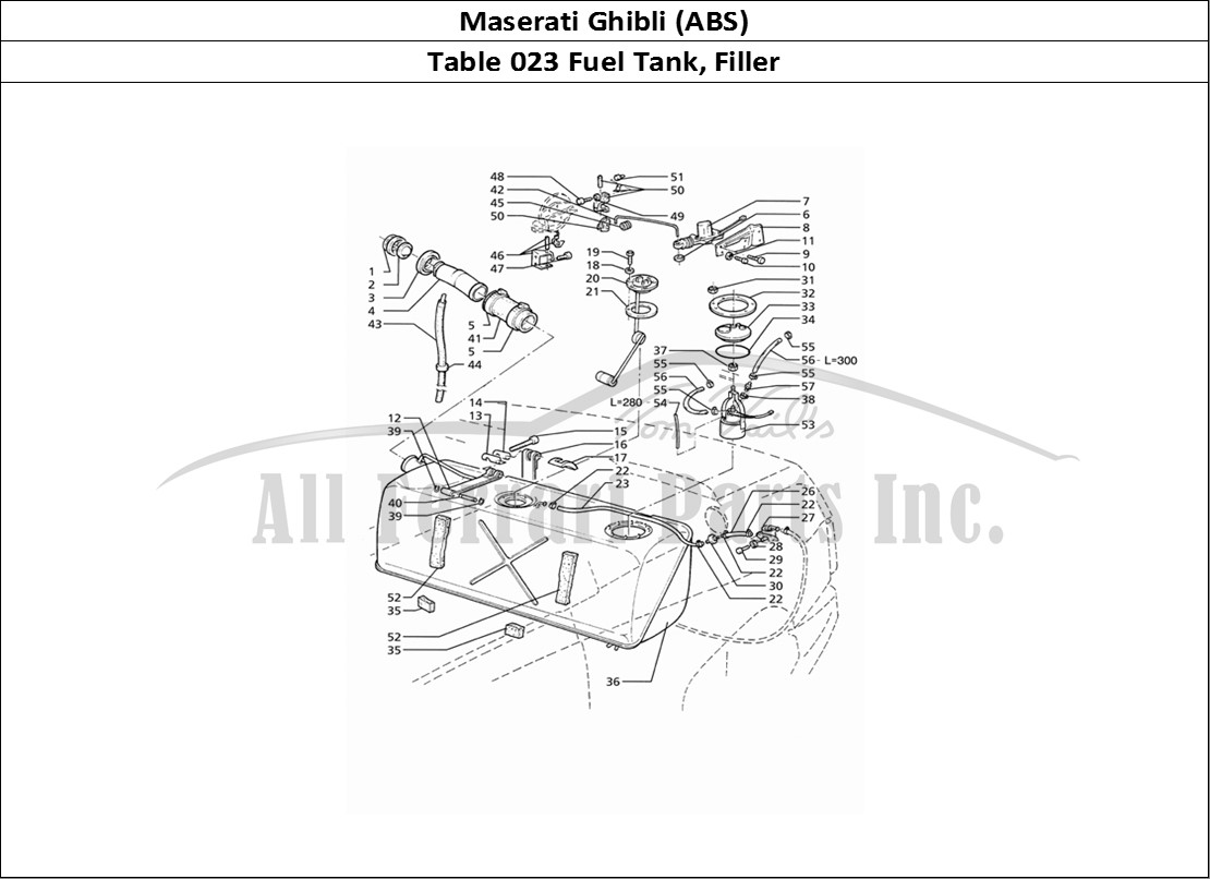 Ferrari Parts Maserati Ghibli 2.8 (ABS) Page 023 Fuel Tank