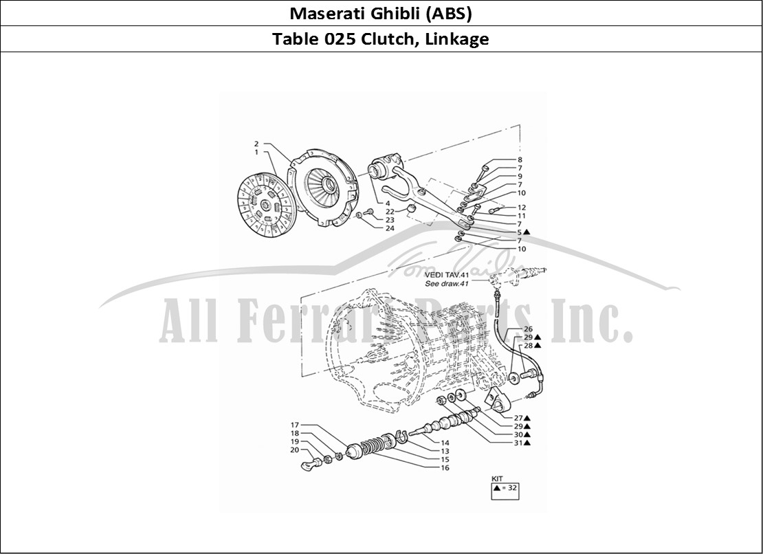 Ferrari Parts Maserati Ghibli 2.8 (ABS) Page 025 Clutch