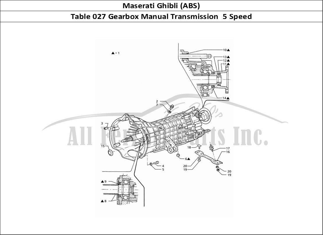 Ferrari Parts Maserati Ghibli 2.8 (ABS) Page 027 Getrag Manual Transmissio