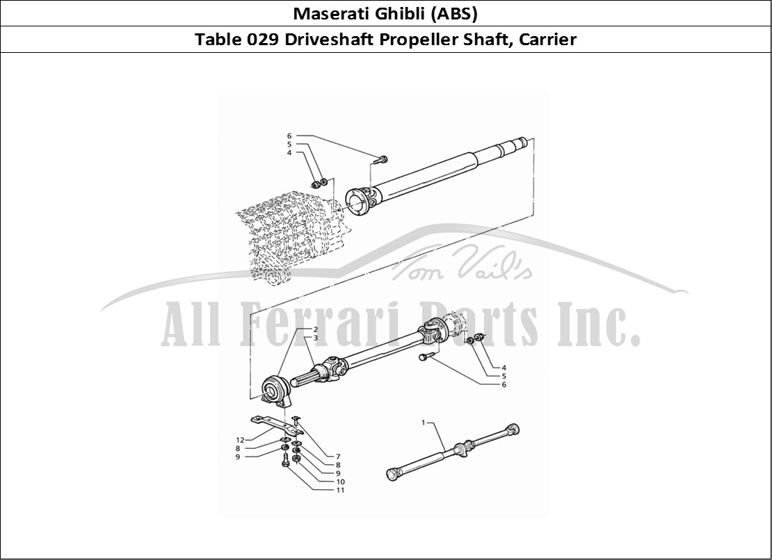 Ferrari Parts Maserati Ghibli 2.8 (ABS) Page 029 Propeller Shaft and Carri