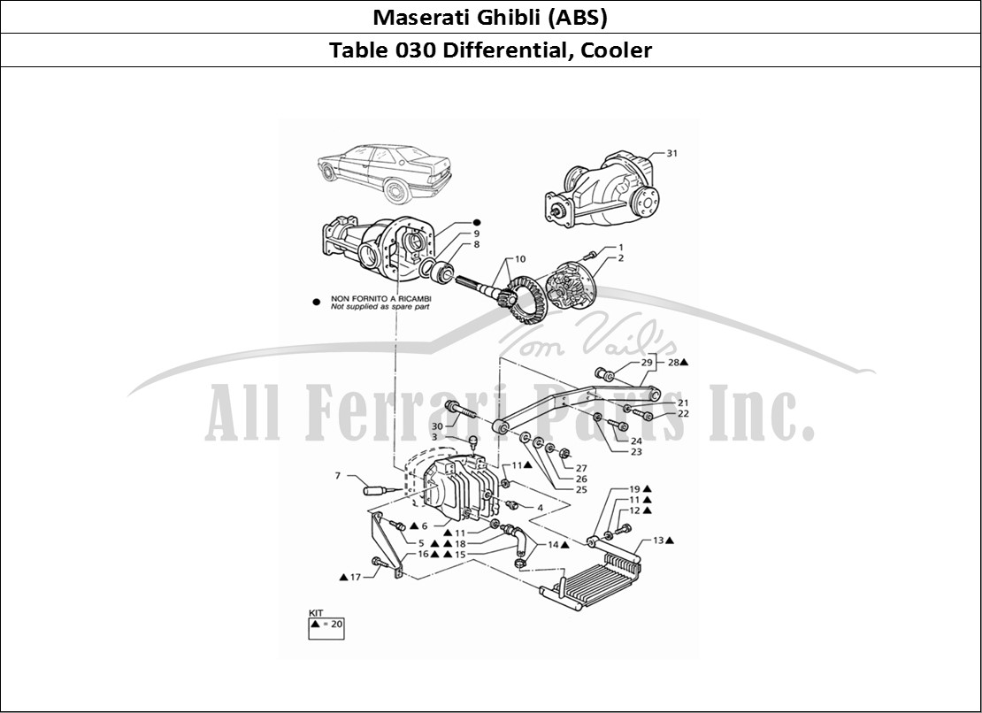 Ferrari Parts Maserati Ghibli 2.8 (ABS) Page 030 Differential With Radiato