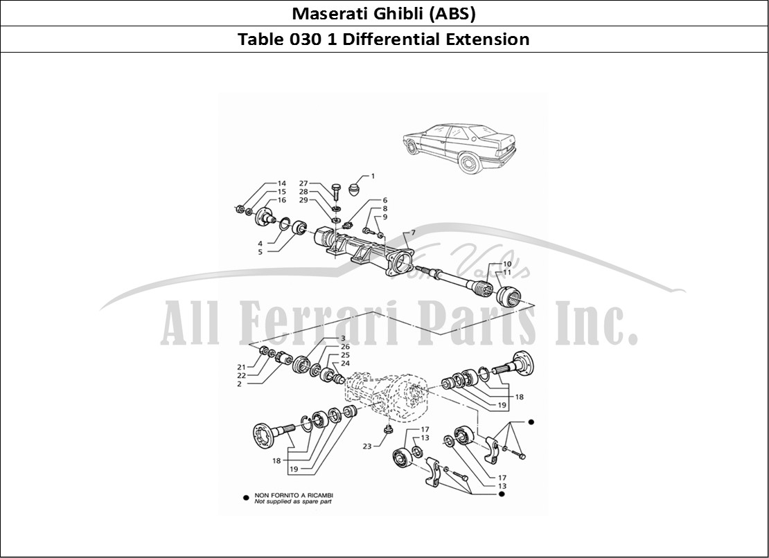 Ferrari Parts Maserati Ghibli 2.8 (ABS) Page 030 Differential Extension