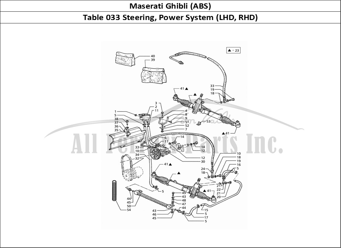 Ferrari Parts Maserati Ghibli 2.8 (ABS) Page 033 Power Steering System (L.