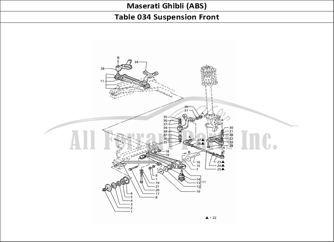 Ferrari Parts Maserati Ghibli 2.8 (ABS) Page 034 Front Suspension