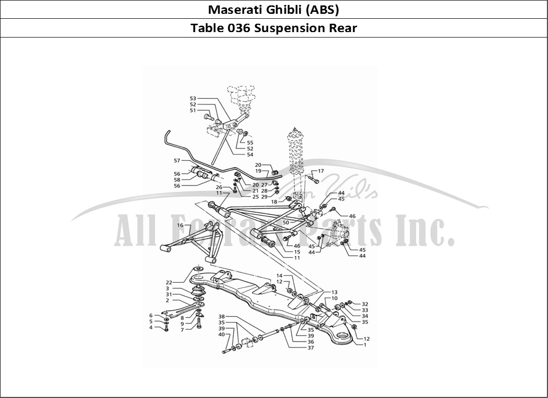 Ferrari Parts Maserati Ghibli 2.8 (ABS) Page 036 Rear Suspension