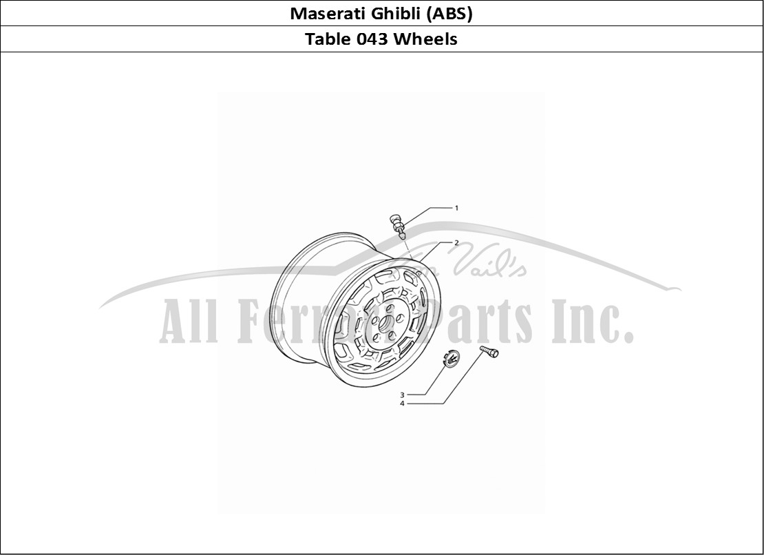 Ferrari Parts Maserati Ghibli 2.8 (ABS) Page 043 Wheel Rims