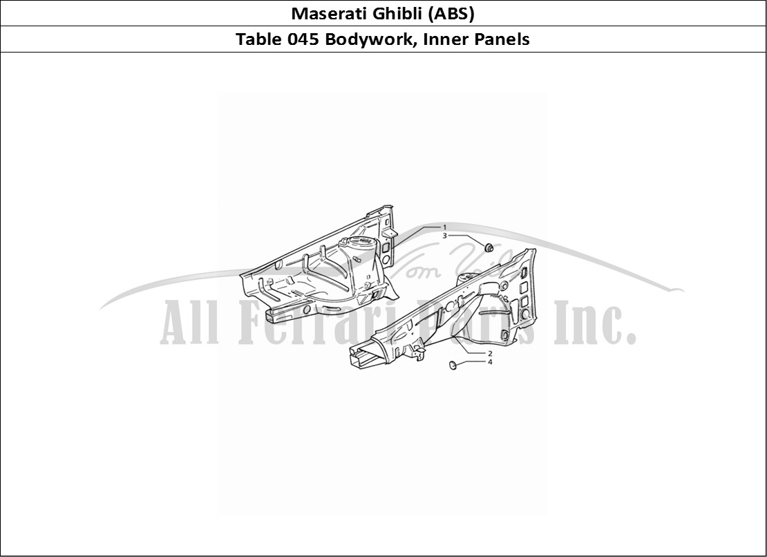 Ferrari Parts Maserati Ghibli 2.8 (ABS) Page 045 Body Shell: Inner Panels