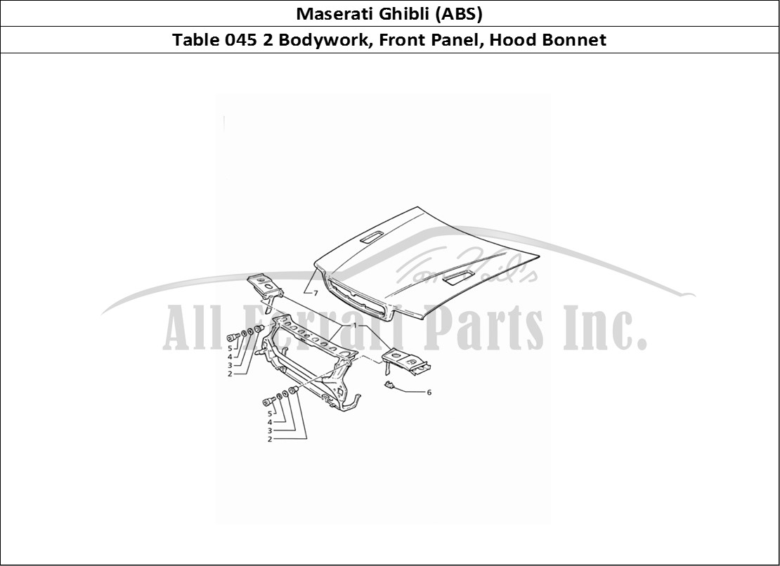 Ferrari Parts Maserati Ghibli 2.8 (ABS) Page 045 Body Shell: Front Panel a