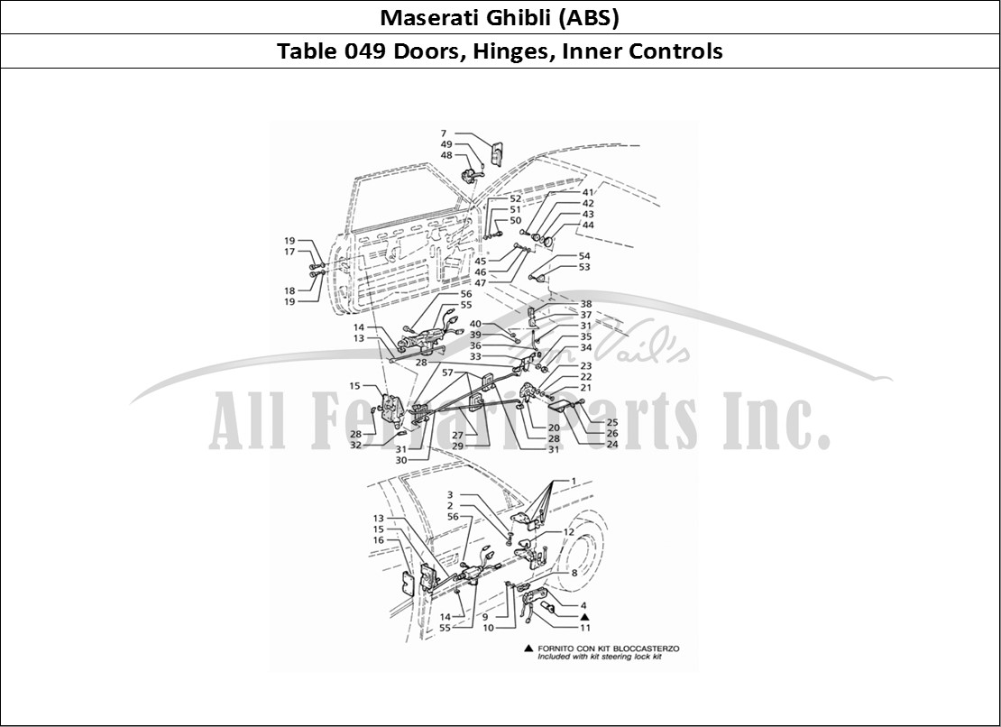 Ferrari Parts Maserati Ghibli 2.8 (ABS) Page 049 Doors: Hinges and Inner C