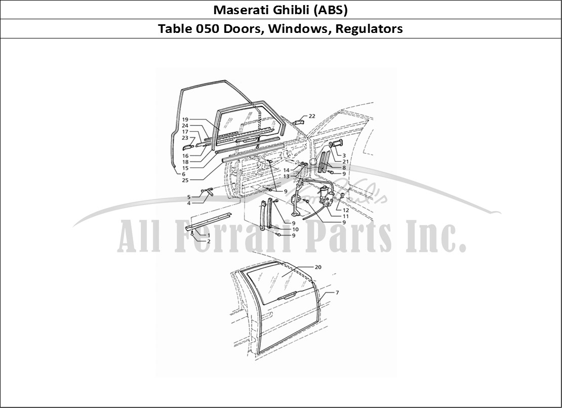 Ferrari Parts Maserati Ghibli 2.8 (ABS) Page 050 Doors: Windows and Regula