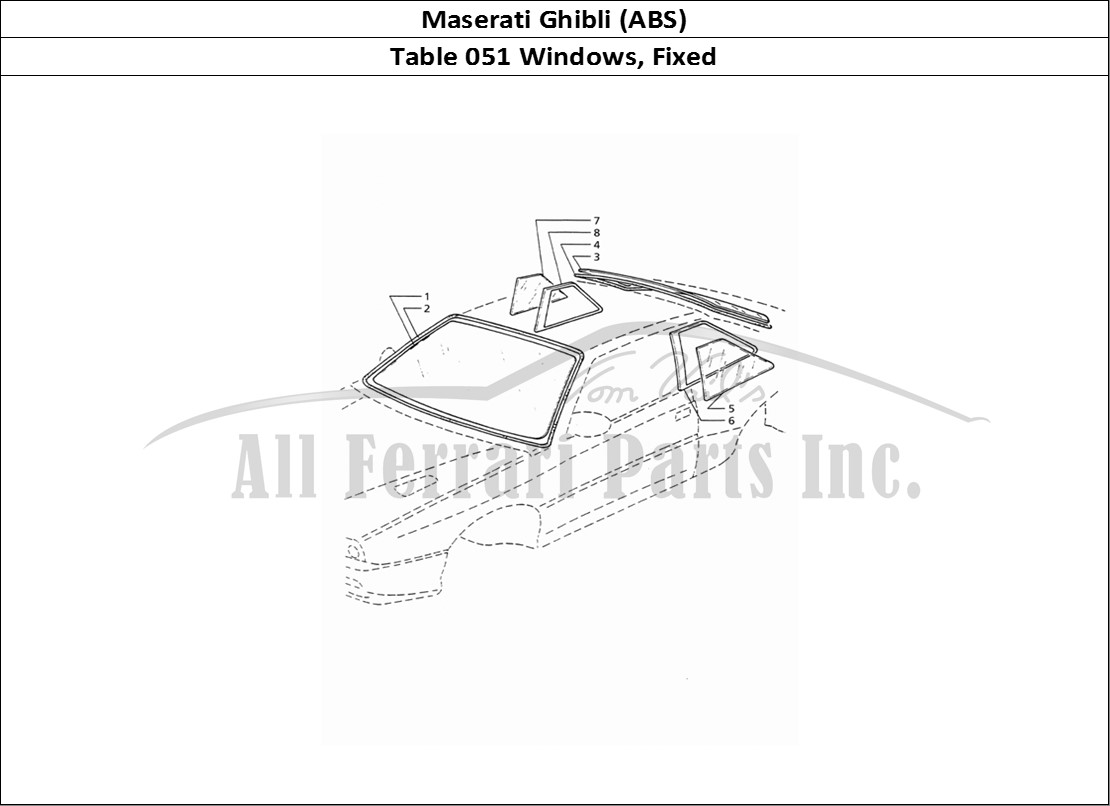 Ferrari Parts Maserati Ghibli 2.8 (ABS) Page 051 Fixed Windows