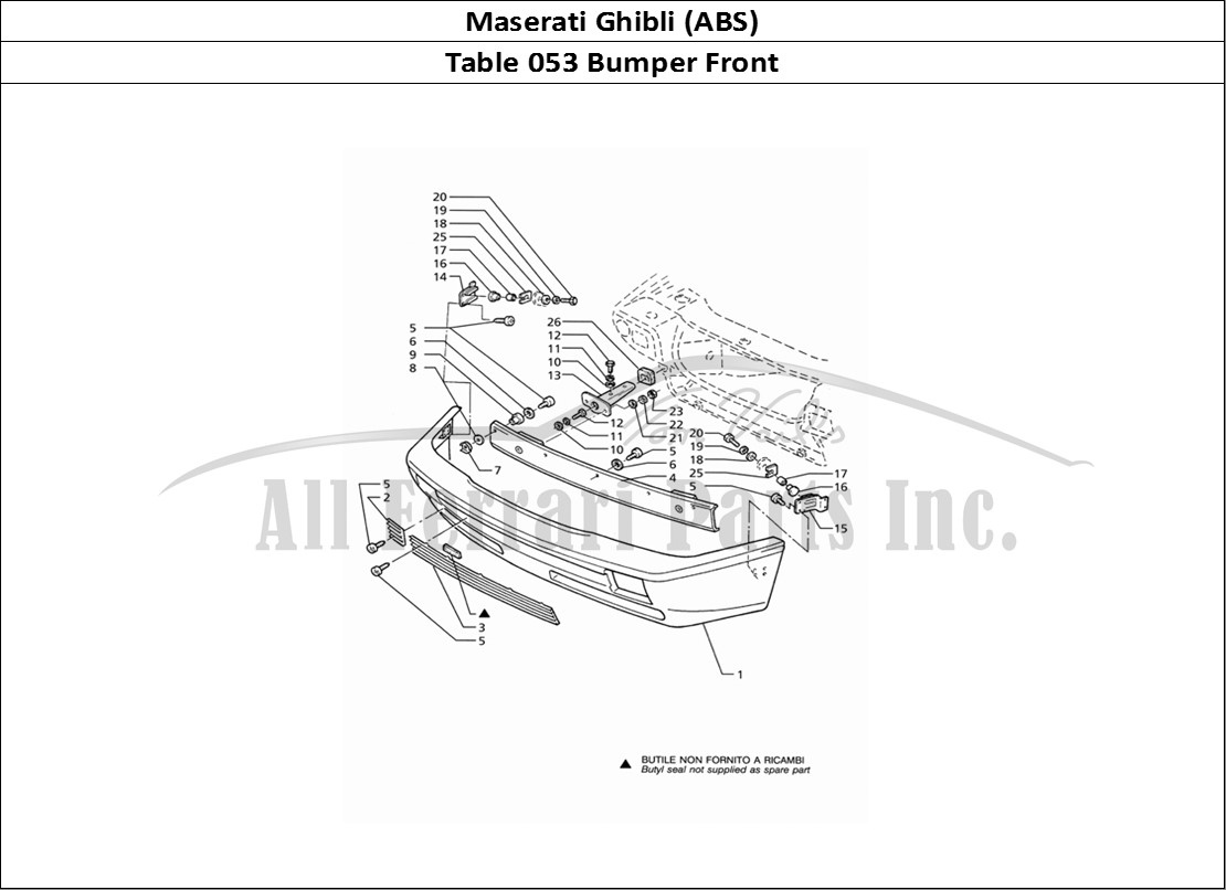 Ferrari Parts Maserati Ghibli 2.8 (ABS) Page 053 Front Bumper