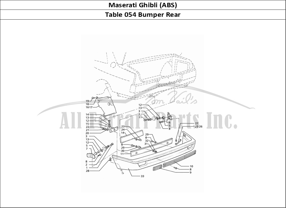Ferrari Parts Maserati Ghibli 2.8 (ABS) Page 054 Rear Bumper
