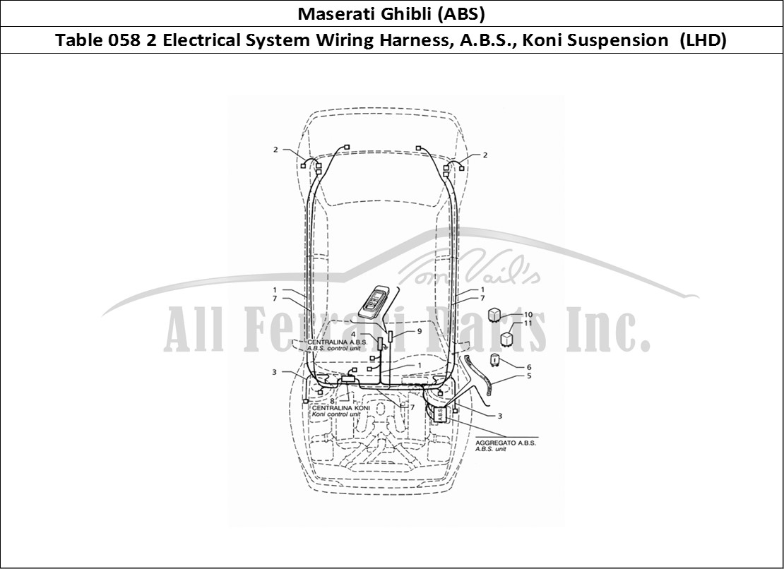Ferrari Parts Maserati Ghibli 2.8 (ABS) Page 058 Electrical System: A.B.S.