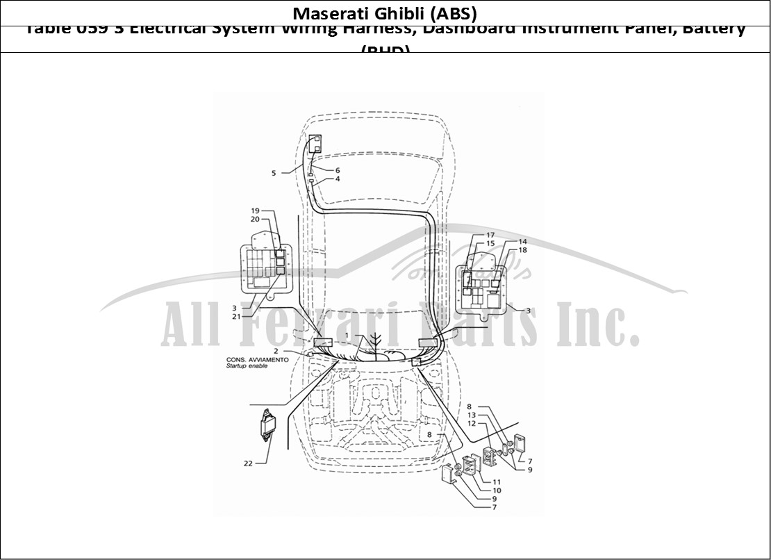 Ferrari Parts Maserati Ghibli 2.8 (ABS) Page 059 Electrical System: Dashbo
