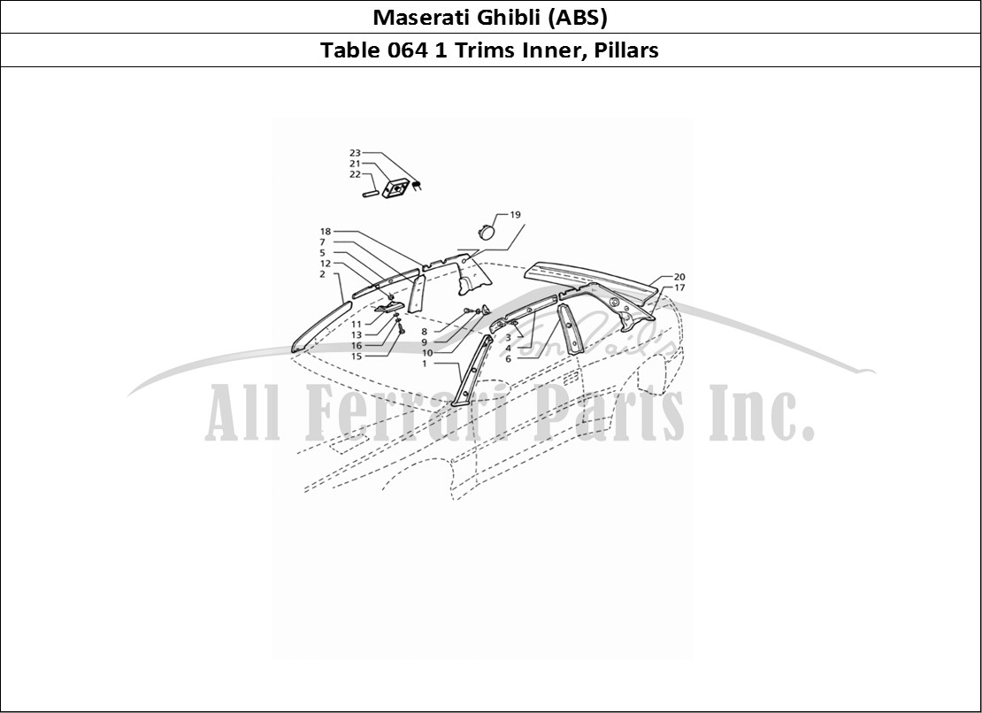 Ferrari Parts Maserati Ghibli 2.8 (ABS) Page 064 Inner Trims: Pillars