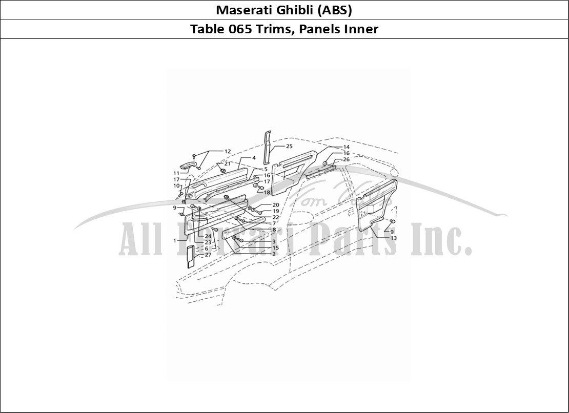 Ferrari Parts Maserati Ghibli 2.8 (ABS) Page 065 Inner Trims: Panels