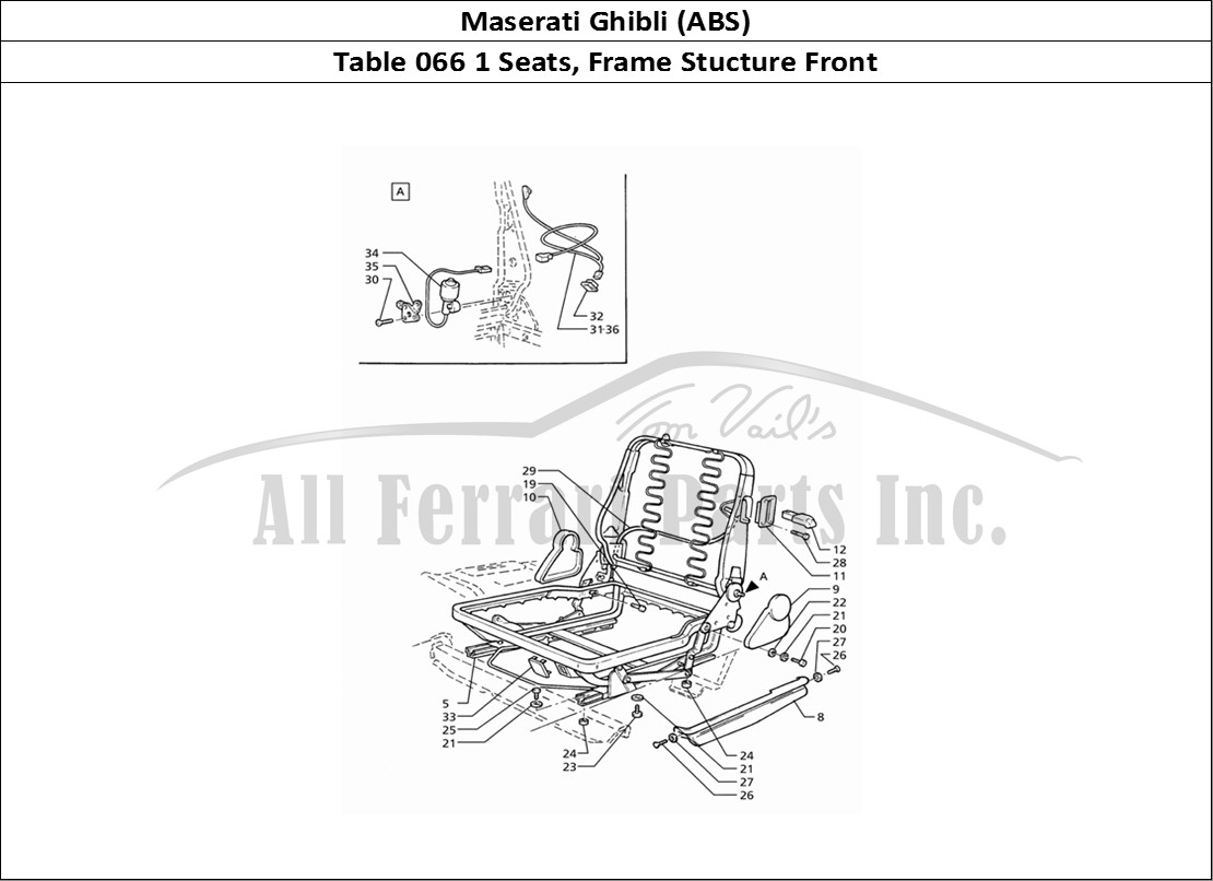 Ferrari Parts Maserati Ghibli 2.8 (ABS) Page 066 Front Seats Structure
