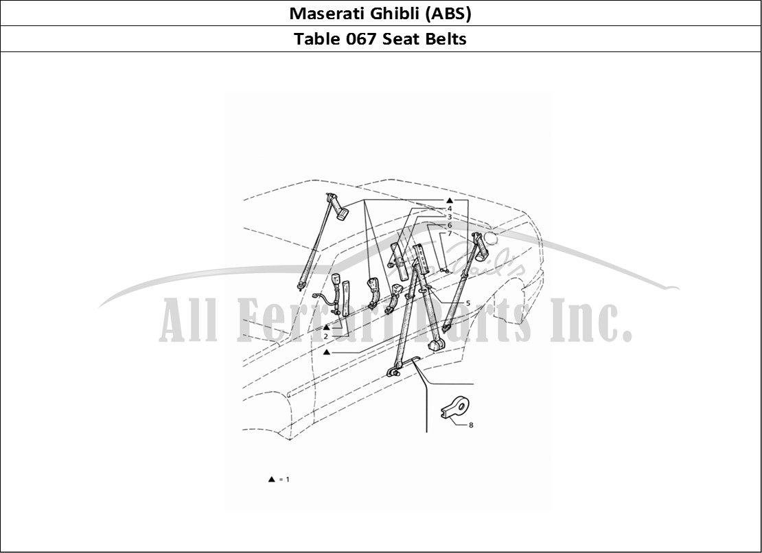 Ferrari Parts Maserati Ghibli 2.8 (ABS) Page 067 Seat Belts