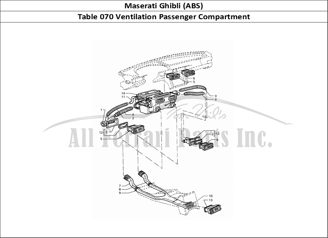 Ferrari Parts Maserati Ghibli 2.8 (ABS) Page 070 Passenger Compartment Ven