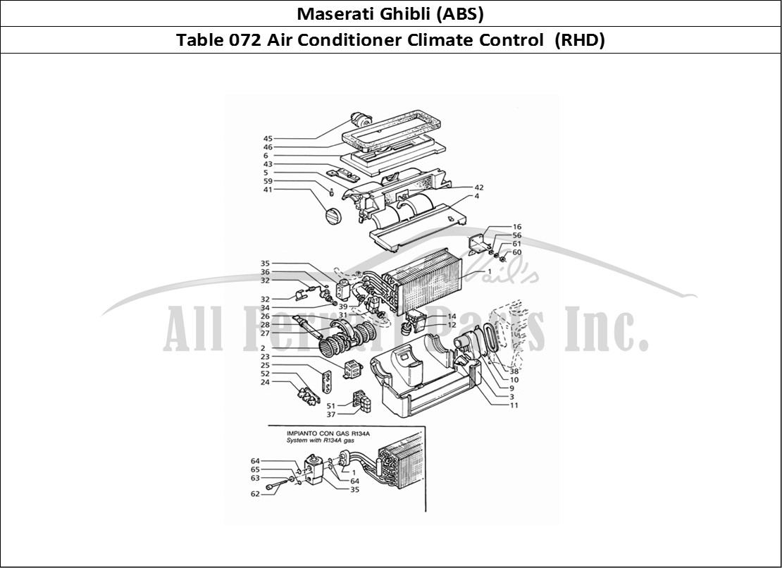 Ferrari Parts Maserati Ghibli 2.8 (ABS) Page 072 Automatic Air Conditioner