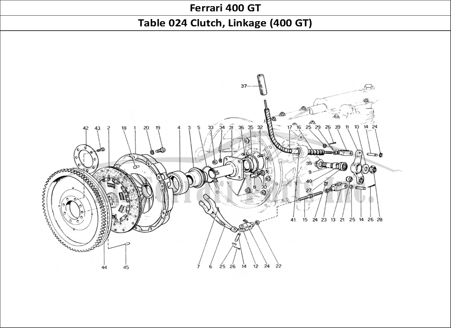 Ferrari Parts Ferrari 400 GT (Mechanical) Page 024 Clutch System and Control