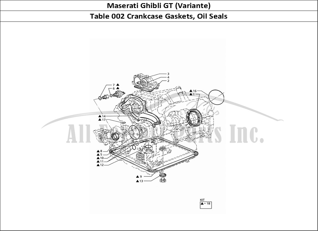Ferrari Parts Maserati Ghibli 2.8 GT (Variante) Page 002 Gaskets and Oil Seals for