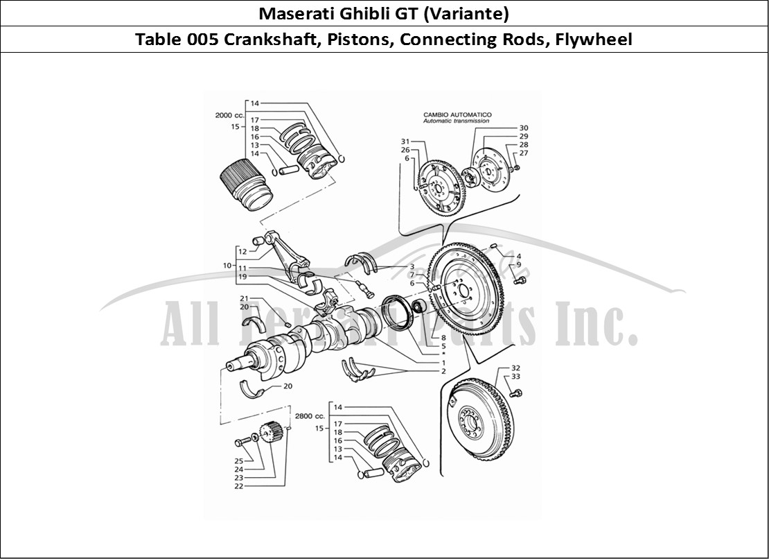 Ferrari Parts Maserati Ghibli 2.8 GT (Variante) Page 005 Crankshaft, Pistons, Conr
