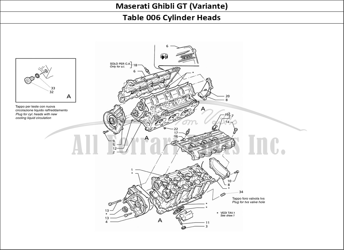 Ferrari Parts Maserati Ghibli 2.8 GT (Variante) Page 006 Cylinders Heads
