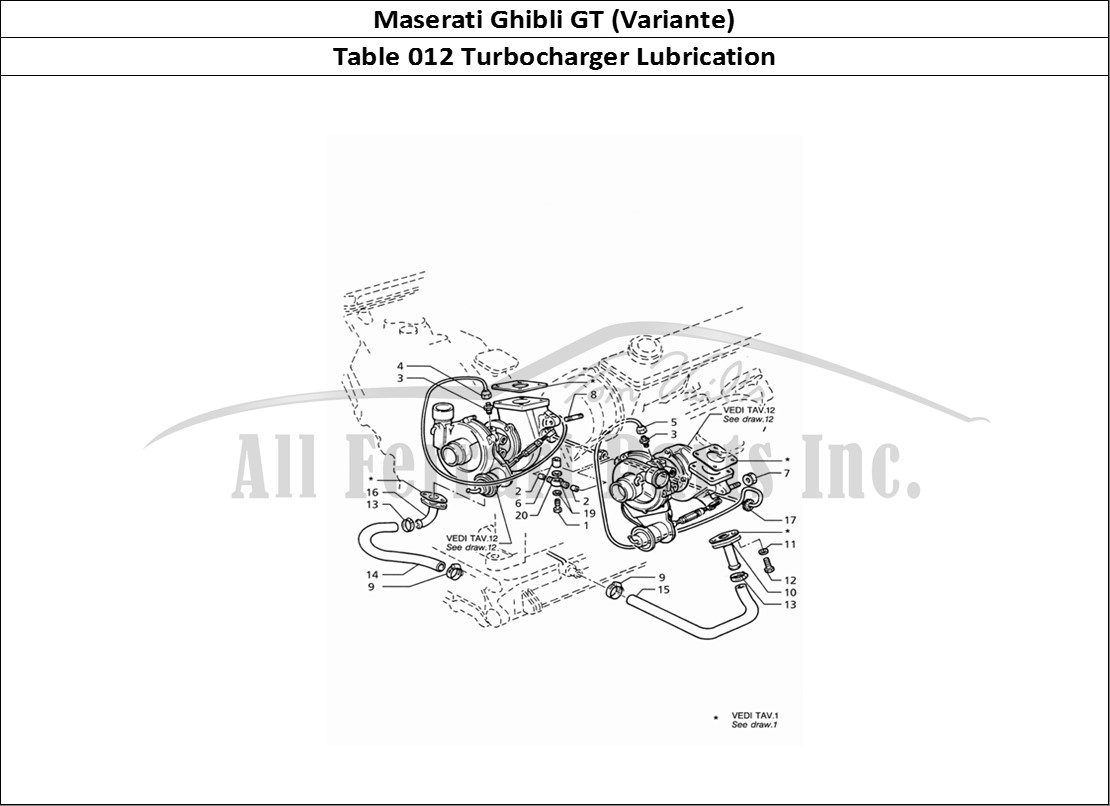 Ferrari Parts Maserati Ghibli 2.8 GT (Variante) Page 012 Turboblowers Lubrication
