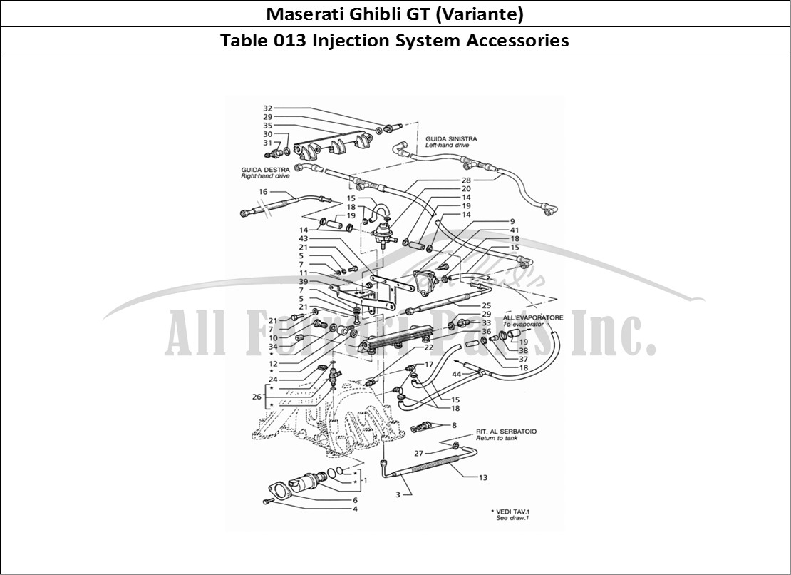 Ferrari Parts Maserati Ghibli 2.8 GT (Variante) Page 013 Injection System Accessor