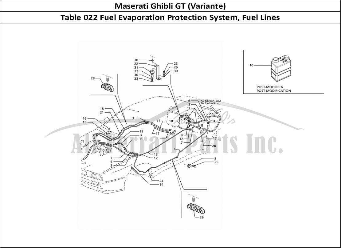 Ferrari Parts Maserati Ghibli 2.8 GT (Variante) Page 022 Evaporation Vapours Recov