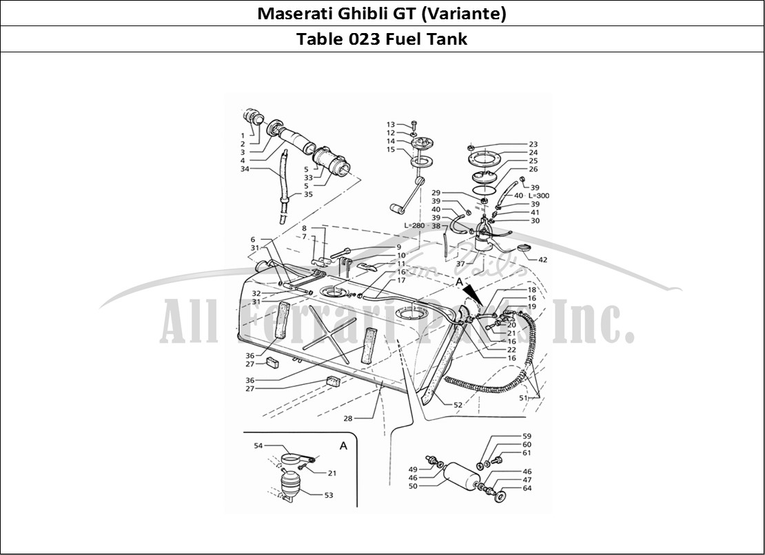 Ferrari Parts Maserati Ghibli 2.8 GT (Variante) Page 023 Fuel Tank