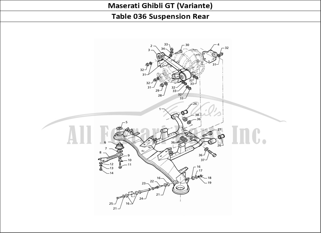 Ferrari Parts Maserati Ghibli 2.8 GT (Variante) Page 036 Rear Suspension