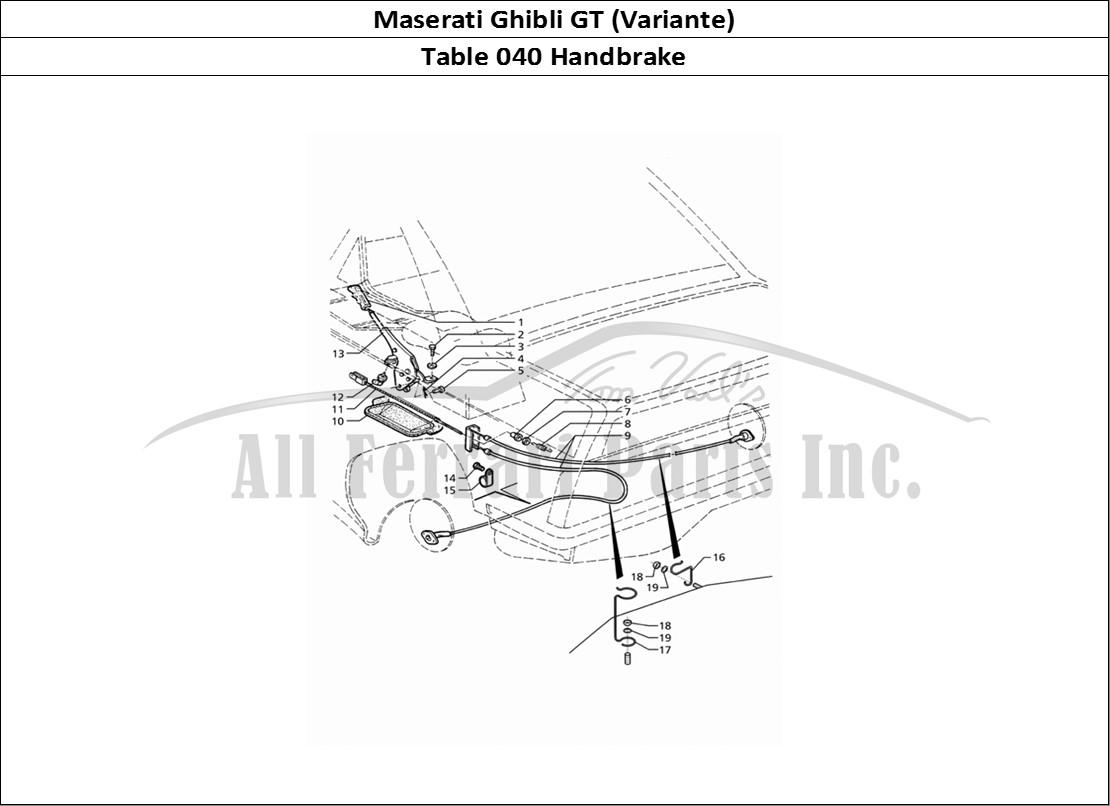 Ferrari Parts Maserati Ghibli 2.8 GT (Variante) Page 040 Handbrake Control