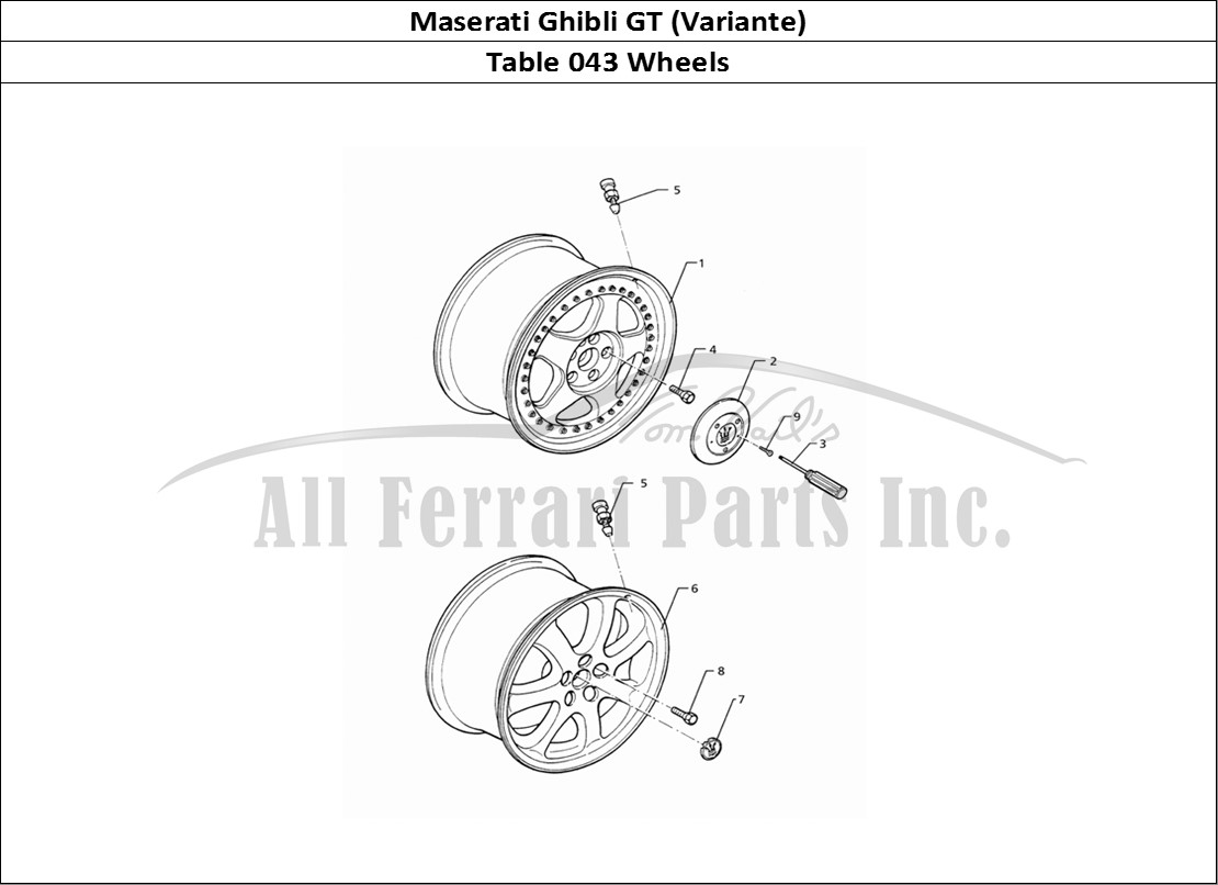 Ferrari Parts Maserati Ghibli 2.8 GT (Variante) Page 043 Wheel Rims