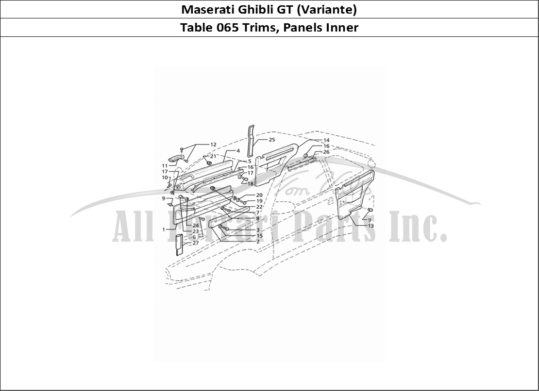 Ferrari Parts Maserati Ghibli 2.8 GT (Variante) Page 065 Inner Trims: Panels