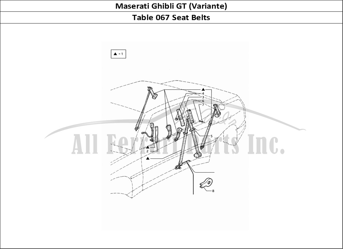 Ferrari Parts Maserati Ghibli 2.8 GT (Variante) Page 067 Seat Belts