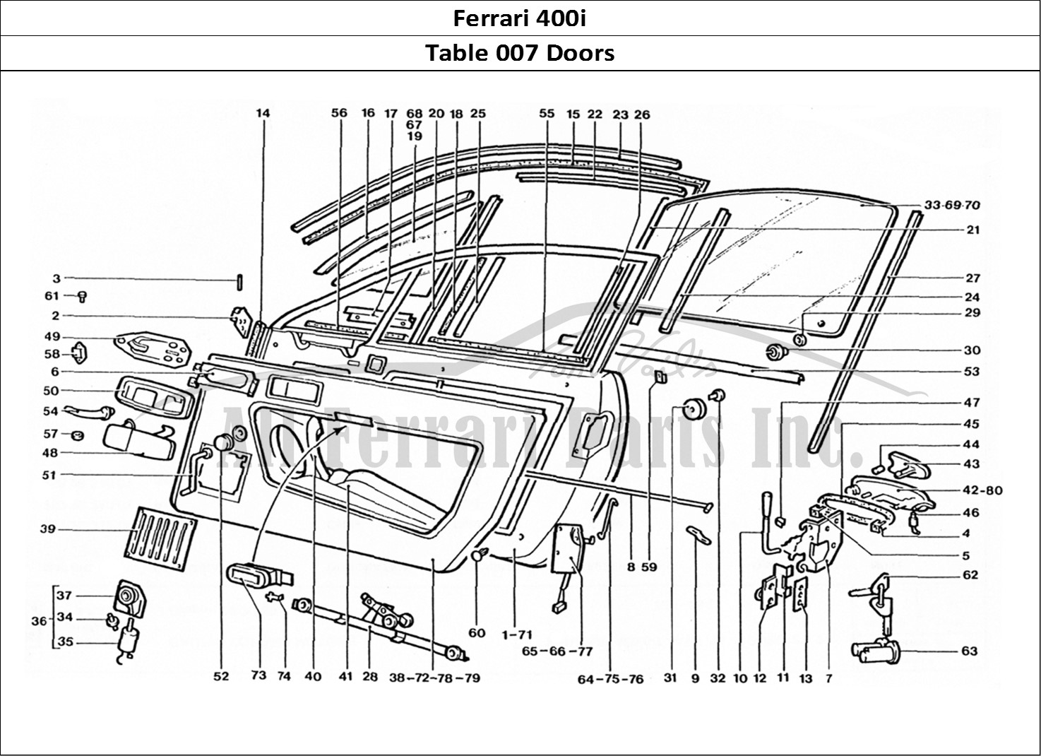 Ferrari Parts Ferrari 400 GT (Coachwork) Page 007 Doors