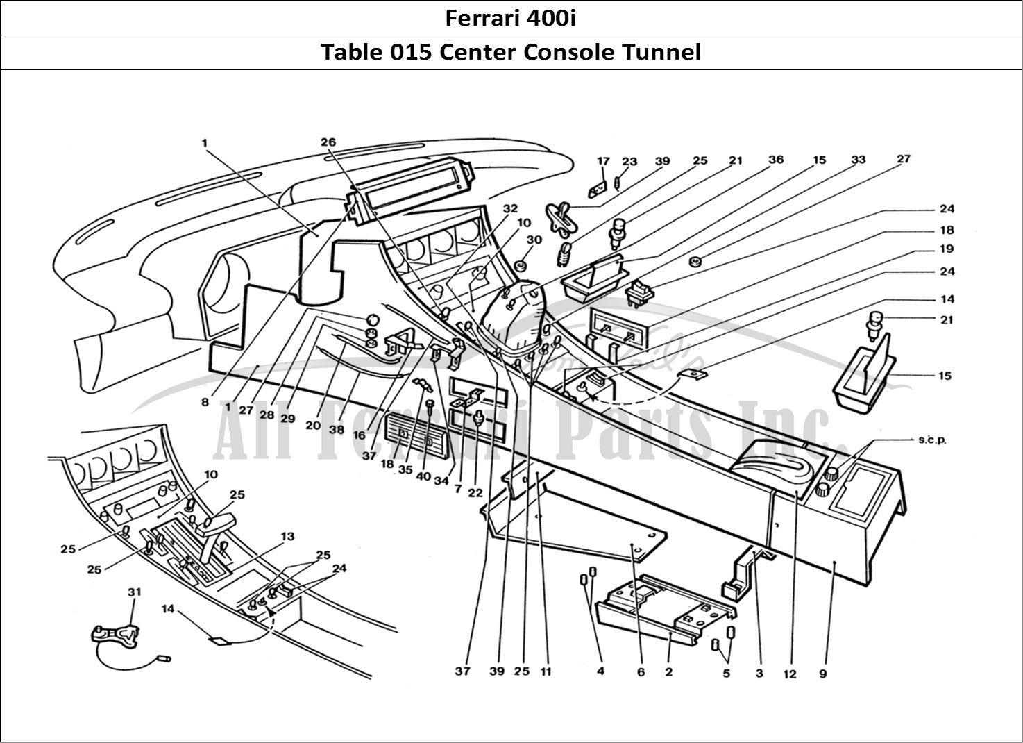Ferrari Parts Ferrari 400 GT (Coachwork) Page 015 Inner Switches & Trims