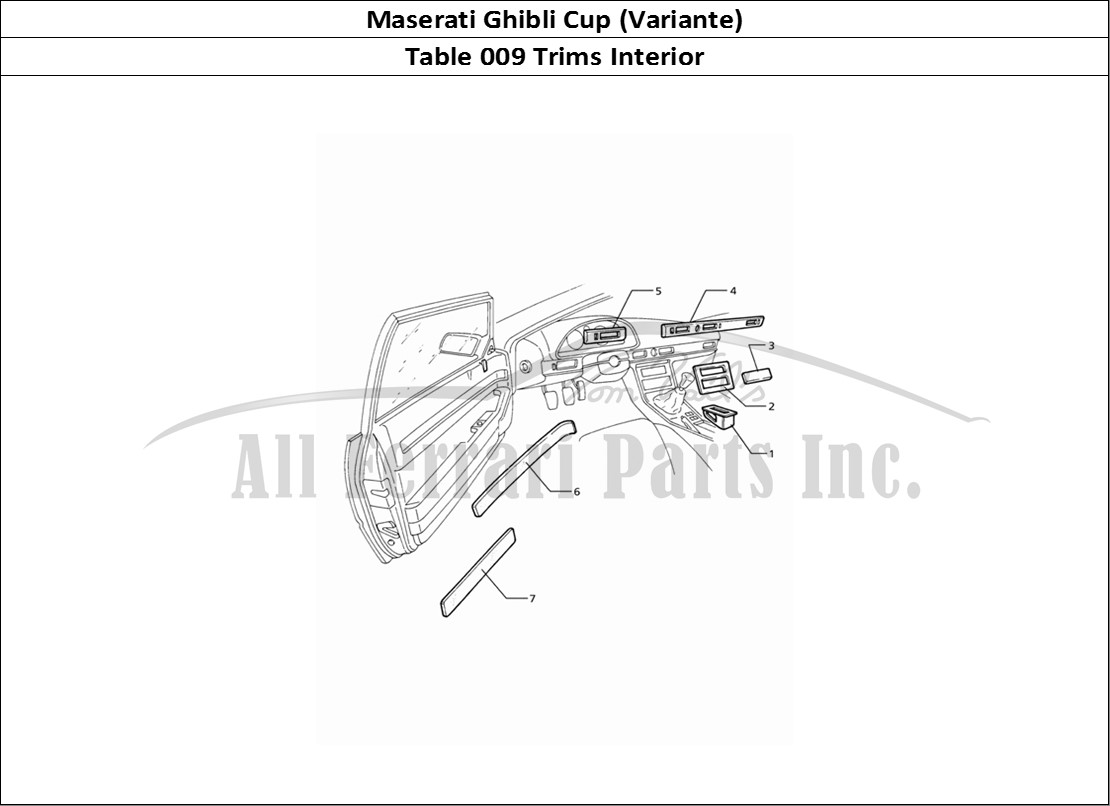 Ferrari Parts Maserati Ghibli 2.0 Cup Page 009 Internal Finishings