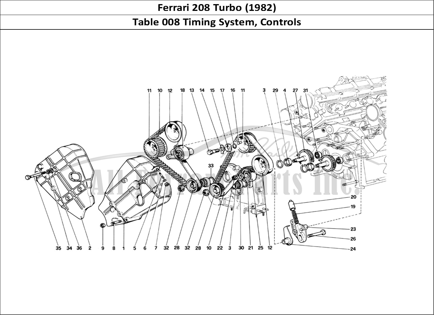 Ferrari Parts Ferrari 208 Turbo (1982) Page 008 Timing System - Controls
