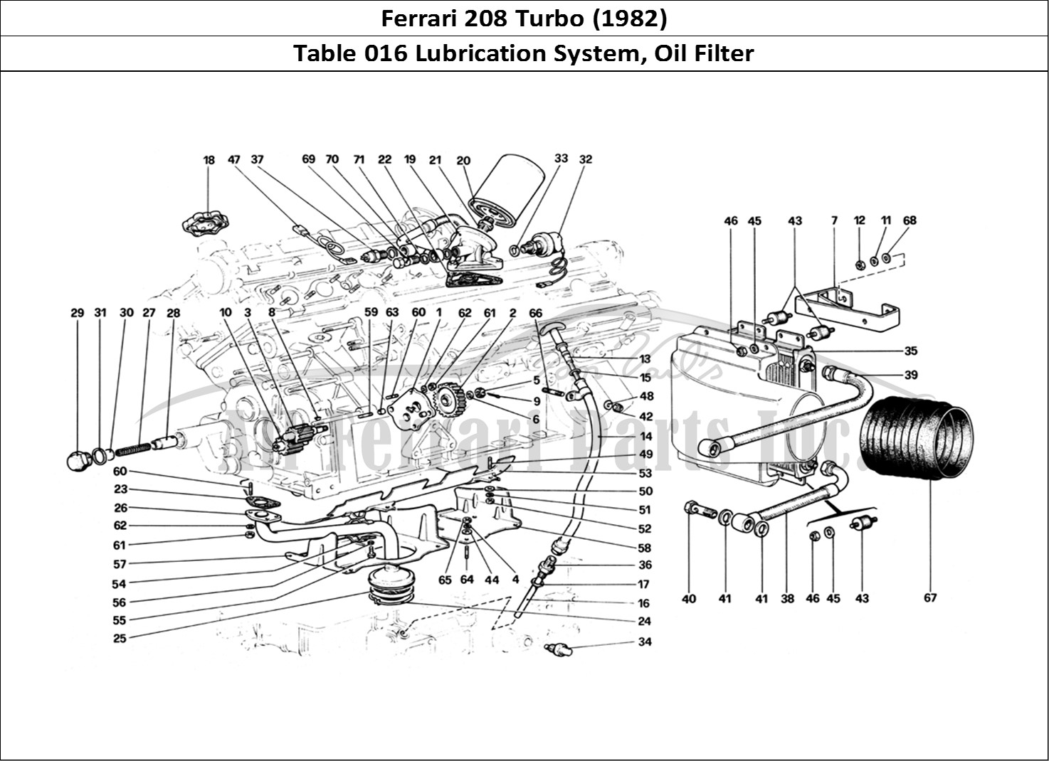 Ferrari Parts Ferrari 208 Turbo (1982) Page 016 Lubrication System